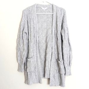 Cable Knit Cardigan Sweater Gray size Small